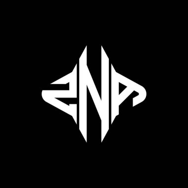 Vektör grafikli ZNA harf logosu yaratıcı tasarımı