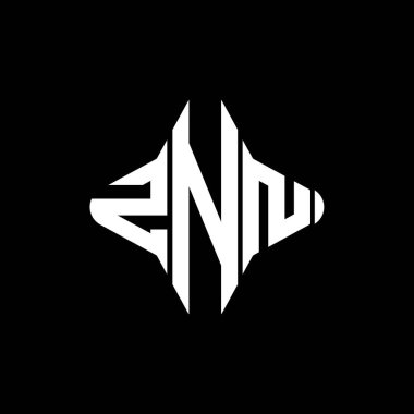 Vektör grafikli ZNN harf logosu yaratıcı tasarımı