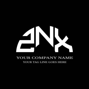 Vektör grafikli ZNX harf logosu yaratıcı tasarımı
