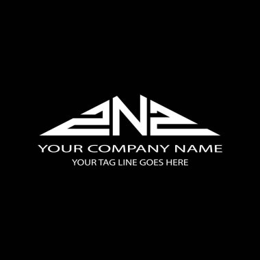 Vektör grafikli ZNZ harf logosu yaratıcı tasarımı