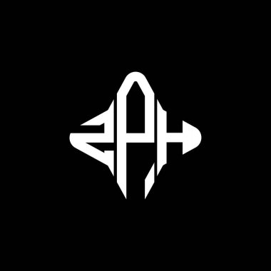 Vektör grafikli ZPH harf logosu yaratıcı tasarımı