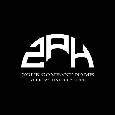Vektör grafikli ZPH harf logosu yaratıcı tasarımı