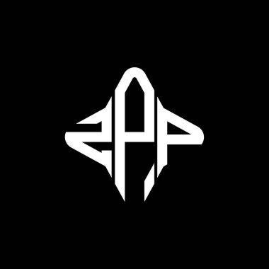 Vektör grafikli ZPP harf logosu yaratıcı tasarımı