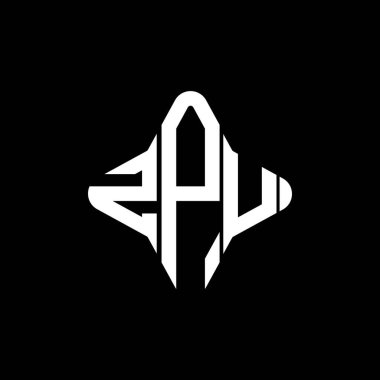 Vektör grafikli ZPU harf logosu yaratıcı tasarımı