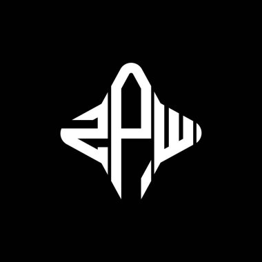 Vektör grafikli ZPW harf logosu yaratıcı tasarımı