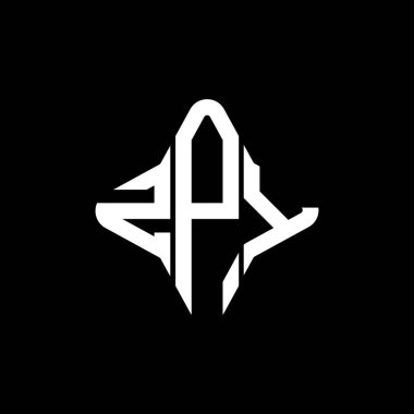 Vektör grafikli ZPY harf logosu yaratıcı tasarımı