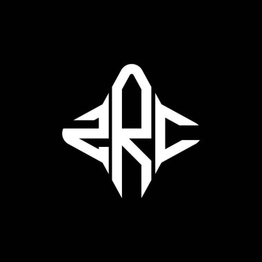 Vektör grafikli ZRC harf logosu yaratıcı tasarımı