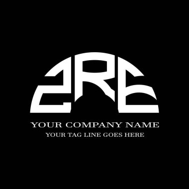 Vektör grafikli ZRE harf logosu yaratıcı tasarımı