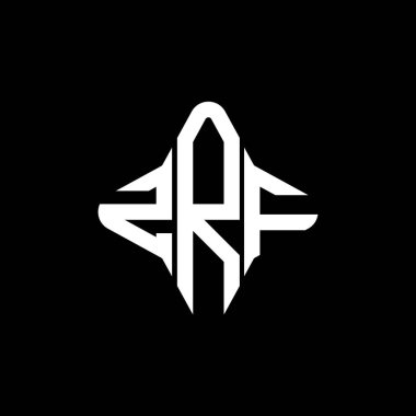 Vektör grafikli ZRF harf logosu yaratıcı tasarımı