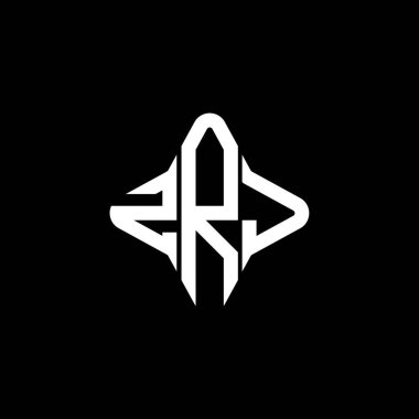 Vektör grafikli ZRJ harf logosu yaratıcı tasarımı