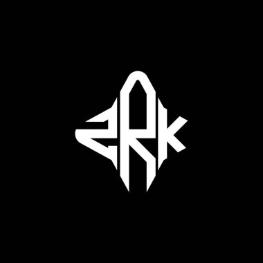 Vektör grafikli ZRK harf logosu yaratıcı tasarımı