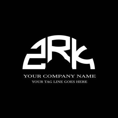 Vektör grafikli ZRK harf logosu yaratıcı tasarımı
