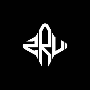 Vektör grafikli ZRU harf logosu yaratıcı tasarımı