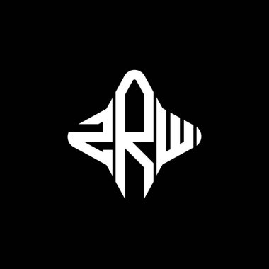 Vektör grafikli ZRW harf logosu yaratıcı tasarımı