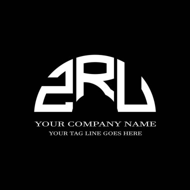 Vektör grafikli ZRU harf logosu yaratıcı tasarımı