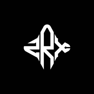 Vektör grafikli ZRX harf logosu yaratıcı tasarımı