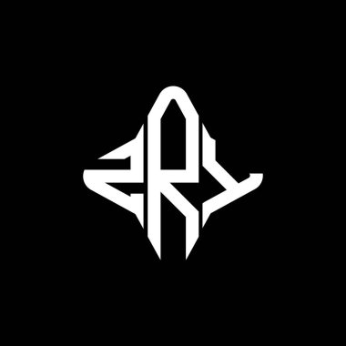 Vektör grafikli ZRY harf logosu yaratıcı tasarımı