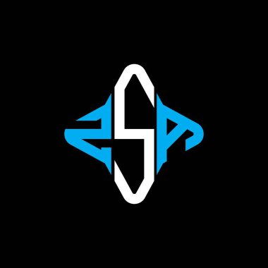 Vektör grafikli ZSA harf logosu yaratıcı tasarımı