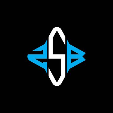 Vektör grafikli ZSB harf logosu yaratıcı tasarımı