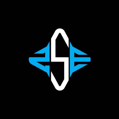 Vektör grafikli ZSE harf logosu yaratıcı tasarımı