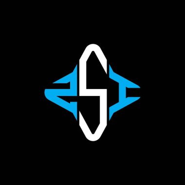 Vektör grafikli ZSI harf logosu yaratıcı tasarımı