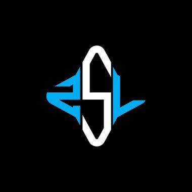 Vektör grafikli ZSL harf logosu yaratıcı tasarımı