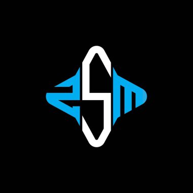 Vektör grafikli ZSM harf logosu yaratıcı tasarımı
