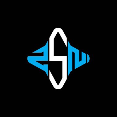 Vektör grafikli ZSN harf logosu yaratıcı tasarımı
