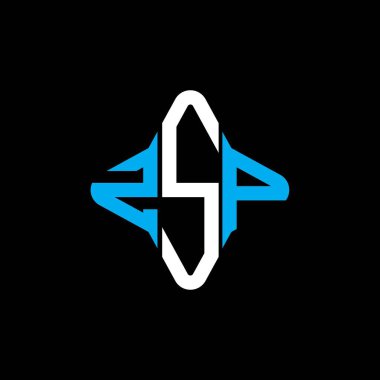 Vektör grafikli ZSP harf logosu yaratıcı tasarımı