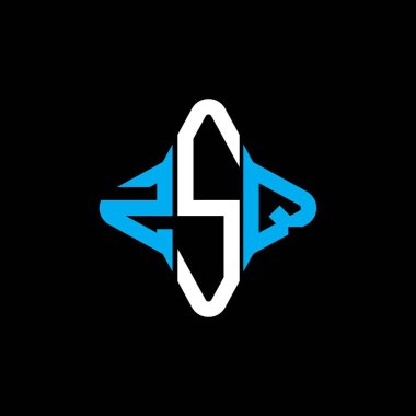 Vektör grafikli ZSQ harf logosu yaratıcı tasarımı