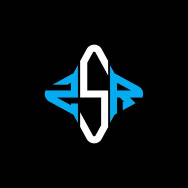 Vektör grafikli ZSR harf logosu yaratıcı tasarımı