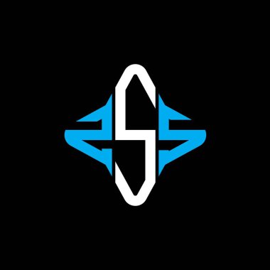 Vektör grafikli ZSS harf logosu yaratıcı tasarımı