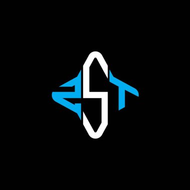 Vektör grafikli ZST harf logosu yaratıcı tasarımı