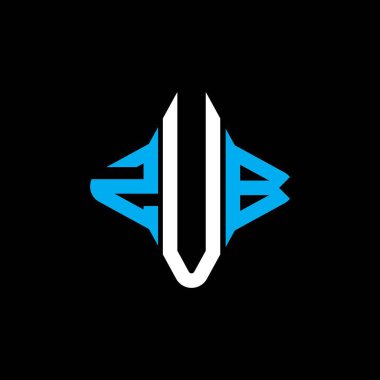 Vektör grafikli ZUB harf logosu yaratıcı tasarımı