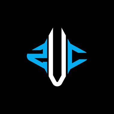 Vektör grafikli ZUC harf logosu yaratıcı tasarımı