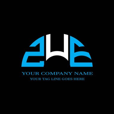 Vektör grafikli ZUE harf logosu yaratıcı tasarımı