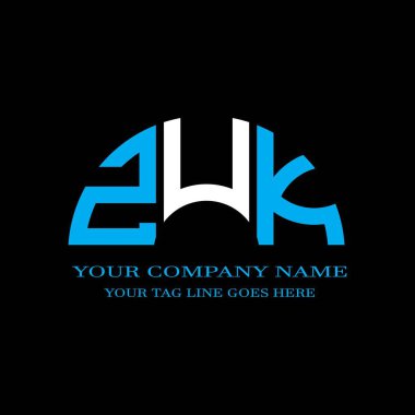 Vektör grafikli ZUK harf logosu yaratıcı tasarımı