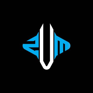 Vektör grafikli ZUM harf logosu yaratıcı tasarımı