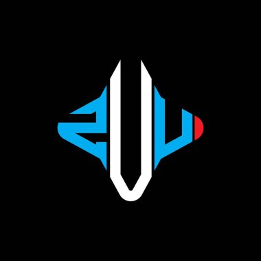 Vektör grafikli ZUU harf logosu yaratıcı tasarımı