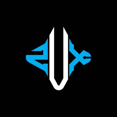 Vektör grafikli ZUX harf logosu yaratıcı tasarımı