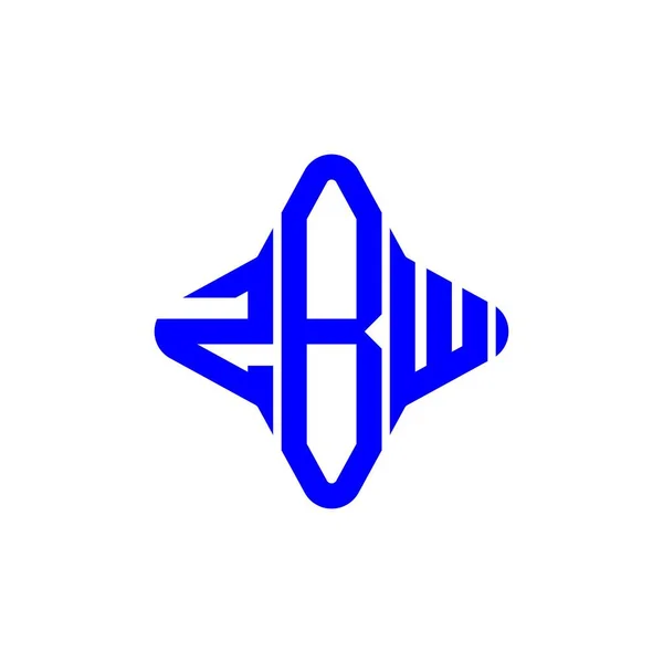 Zbw Letra Logo Diseño Creativo Con Gráfico Vectorial — Vector de stock