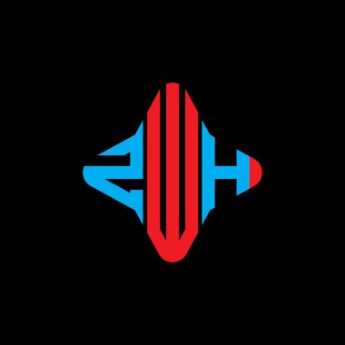 Vektör grafikli ZWH harf logosu yaratıcı tasarımı