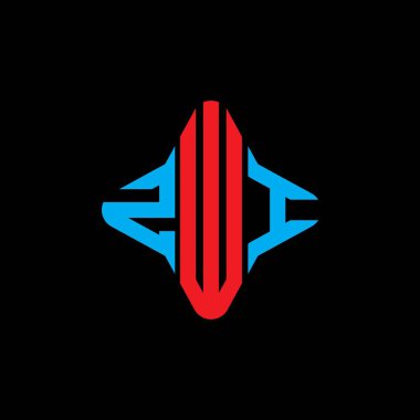 Vektör grafikli ZWI harf logosu yaratıcı tasarımı