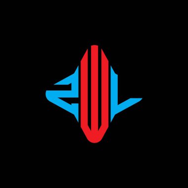 Vektör grafikli ZWL harf logosu yaratıcı tasarımı