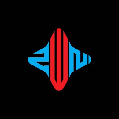 ZWN harfi logosu vektör grafikli yaratıcı tasarım