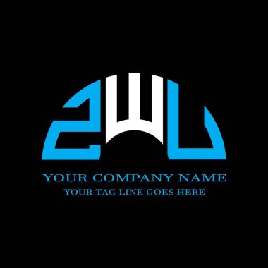 Vektör grafikli ZWU harf logosu yaratıcı tasarımı