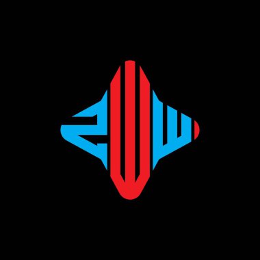 Vektör grafikli ZWW harf logosu yaratıcı tasarımı