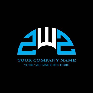 Vektör grafikli ZWZ harf logosu yaratıcı tasarımı