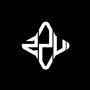 Vektör grafikli ZZU harf logosu yaratıcı tasarımı