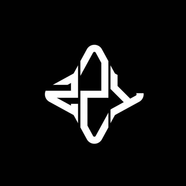 Zzy Letra Logo Diseño Creativo Con Gráfico Vectorial — Vector de stock
